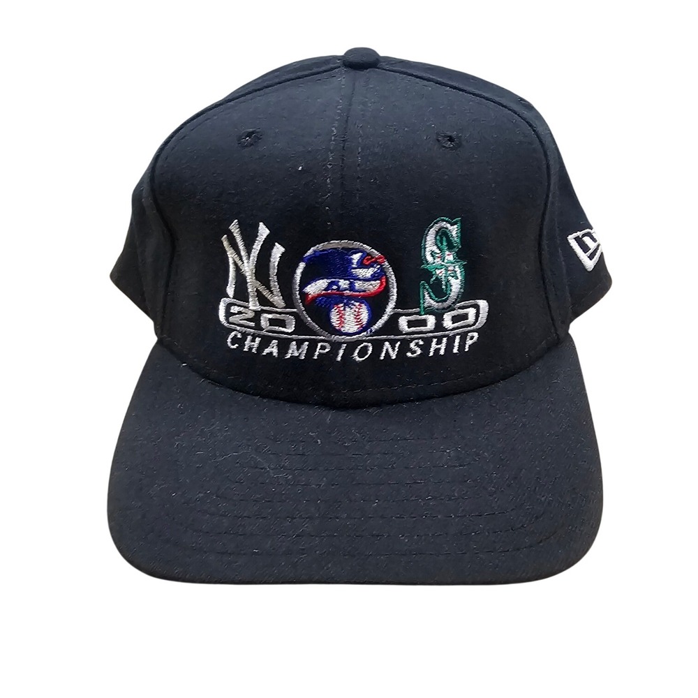 New Era 2000 AL Championship Hat Mens Black Yankees Mariners Snapback USA Made